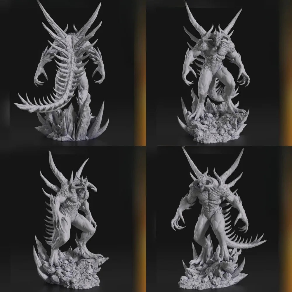 Hell Demon Lord, Resin Model Figure Kit, Fantasy Theme, Unassembled and Unpainted