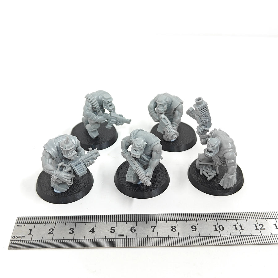 Fantasy Orc Warrior Squad 45mm Resin Figures Set - resin model view 2