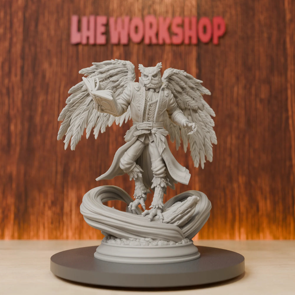 75mm Owlkin Sorcerer, Resin Model Figure Kit, Fantasy Theme, Unassembled and Unpainted