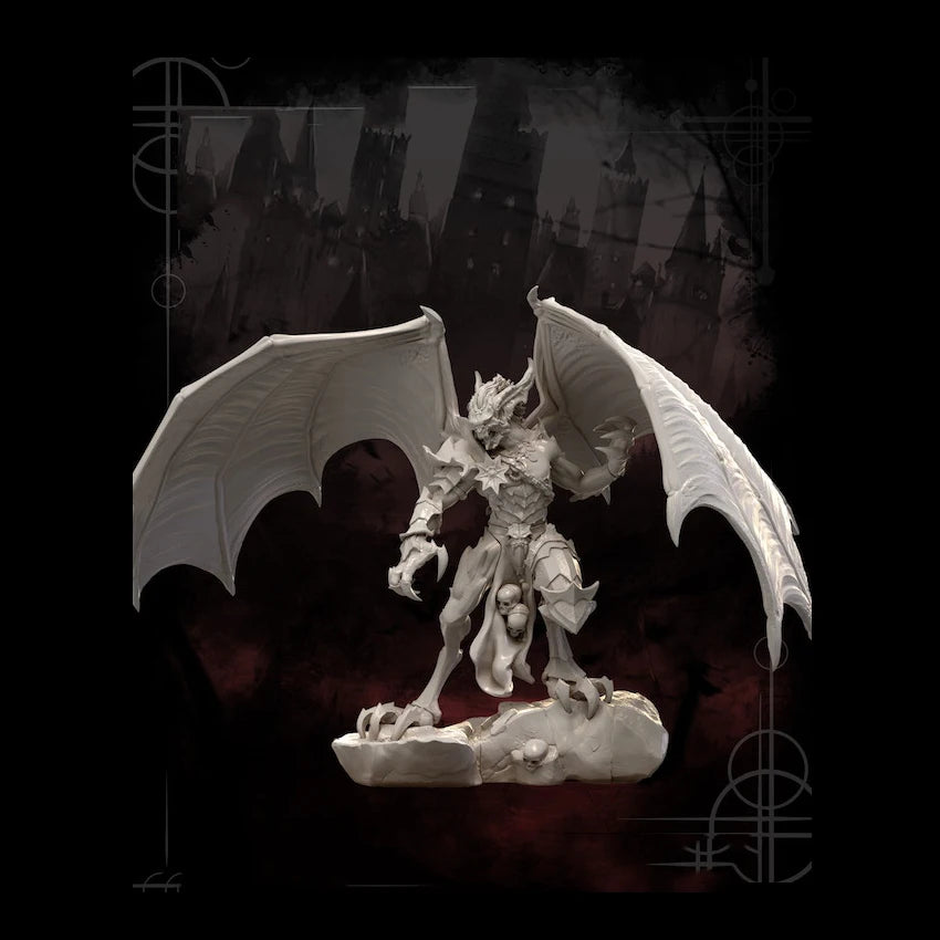 1/24 Horned Demon with Spread Wings, Resin Model Figure Kit, Fantasy Theme, Unassembled and Unpainted