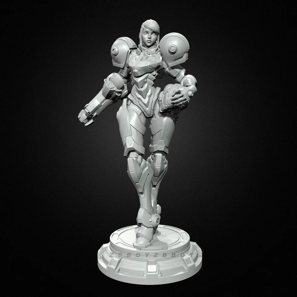 90mm Female Warrior, Resin Model Figure Kit, Sci-Fi Theme, Unassembled and Unpainted
