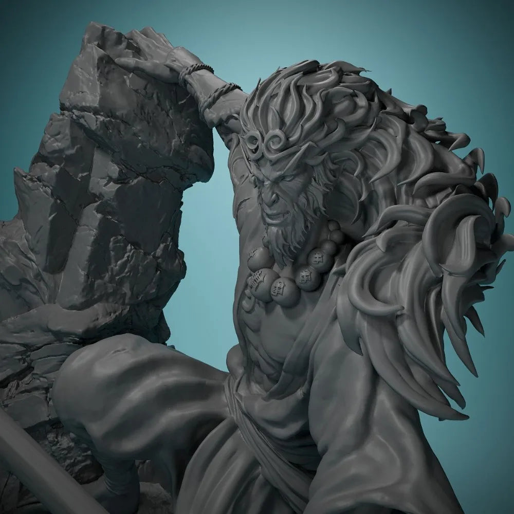 65mm Wukong Monkey King, Resin Model Figure Kit, Mythology Theme, Unassembled and Unpainted
