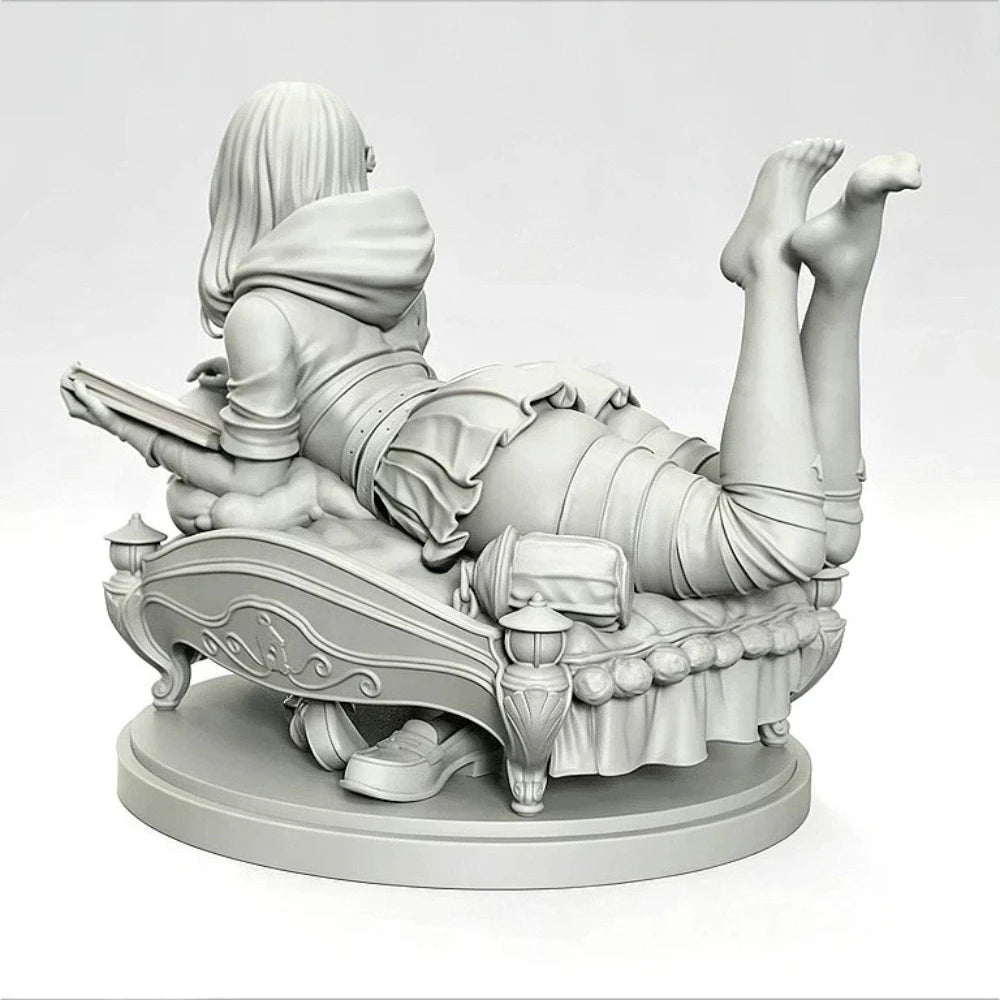 1/24 Young Woman on Bed, Resin Model Figure Kit, Historical Theme, Unassembled and Unpainted