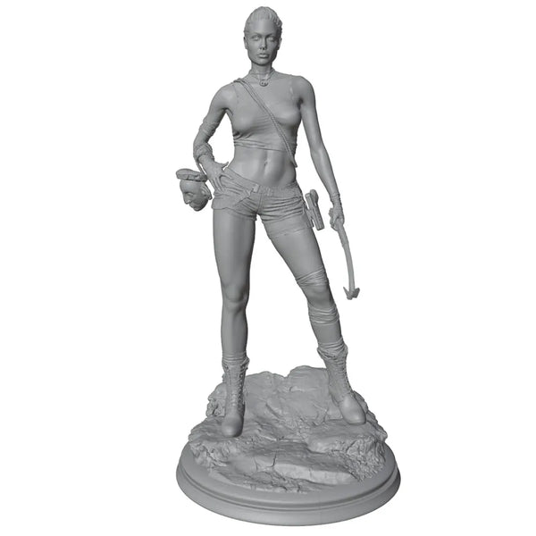 75mm Female Adventurer, Resin Model Figure Kit, Fantasy Theme, Unassembled and Unpainted