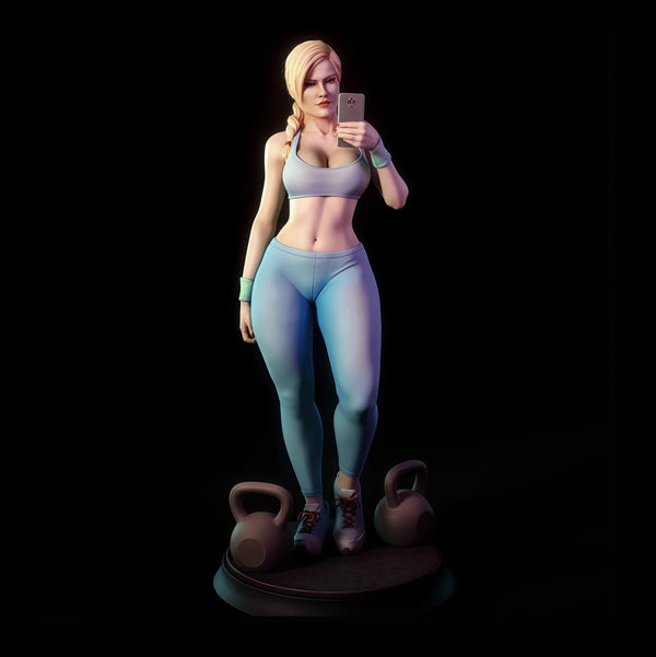 1/18 Modern Fitness Girl, Resin Model Figure Kit, Unassembled and Unpainted