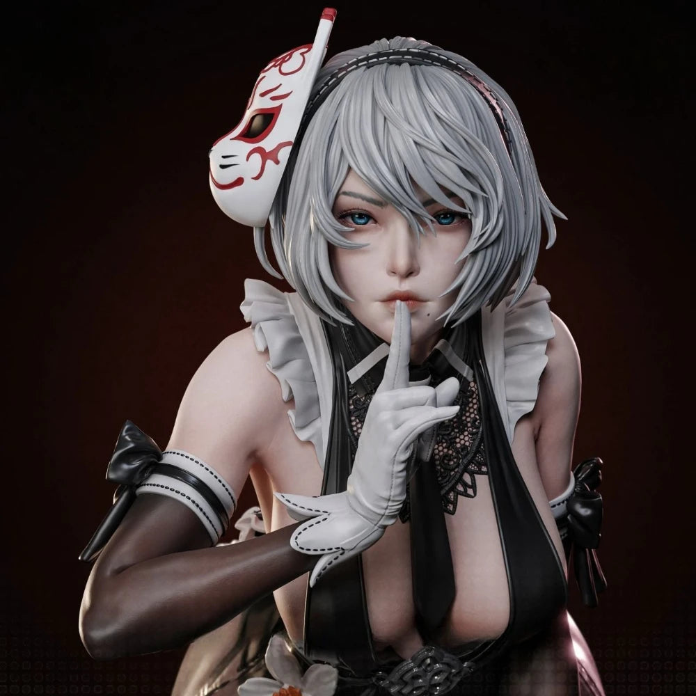 Maid B2 Futuristic Anime Female, Resin Model Figure Kit, Anime Theme, Unassembled and Unpainted
