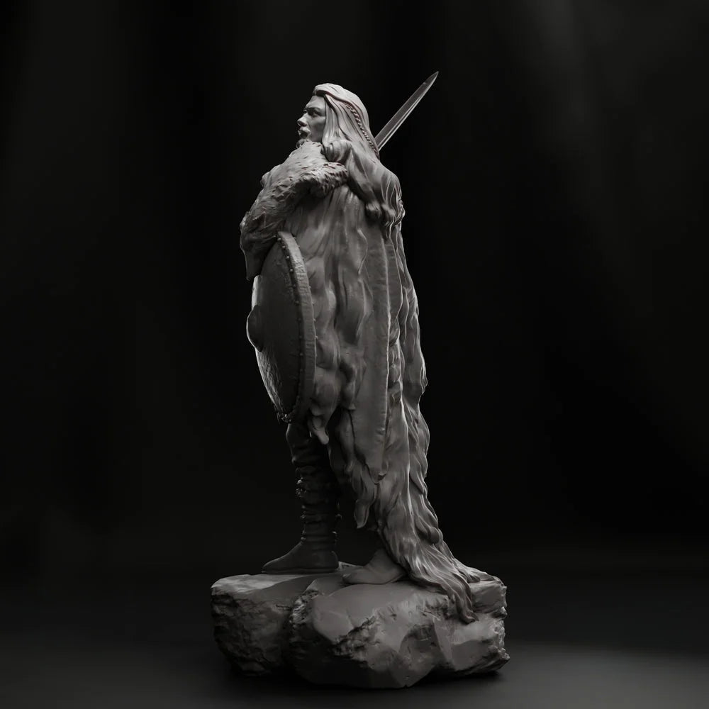 1/24 Horned Orc Warrior with Battle Axe, Resin Model Figure Kit, Fantasy Theme, Unassembled and Unpainted