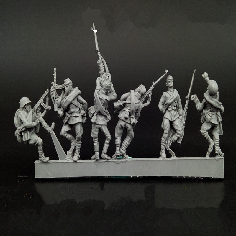 1/72 WWI Soldiers in Action, 6 Figures, Resin Model Figure Kit, Unassembled and Unpainted