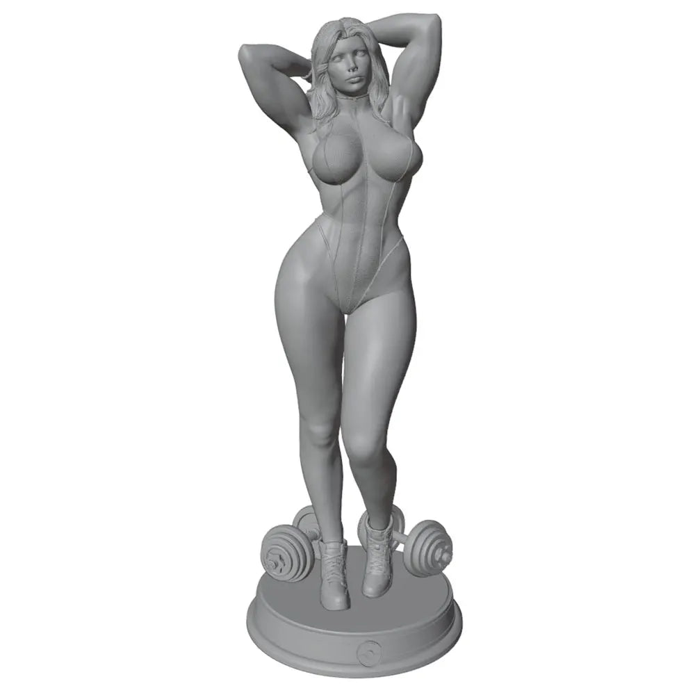 1/24 Athletic Woman in Power Pose, Resin Model Figure Kit, Unassembled and Unpainted