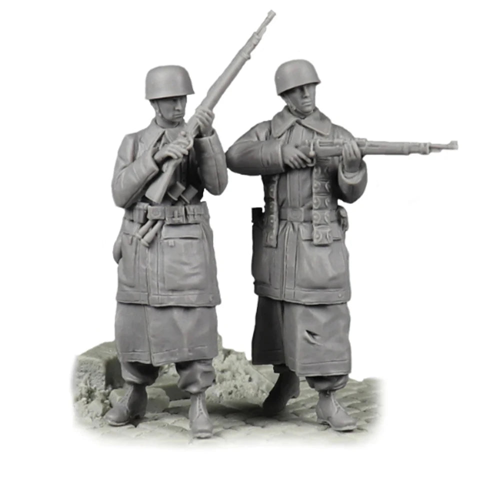 1/35 WWII US BAR Gunner and Rifleman, 2 Figures, Resin Model Figure Kit, Unassembled and Unpainted