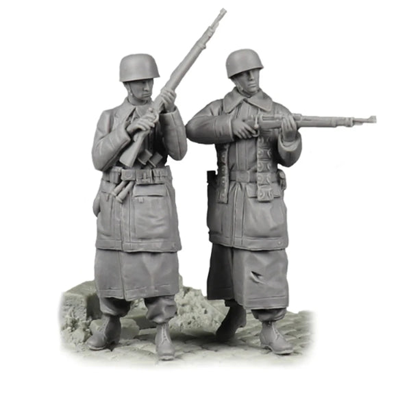 1/35 WWII US BAR Gunner and Rifleman, 2 Figures, Resin Model Figure Kit, Unassembled and Unpainted