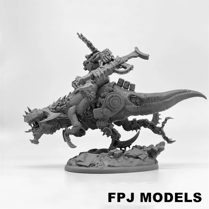 28mm Orc Beast Riders, 6 Figures, Resin Model Figure Kit, Fantasy Theme, Unassembled and Unpainted