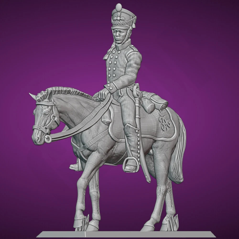 35mm Medieval Cavalry Commander, Resin Model Figure Kit, Unassembled and Unpainted