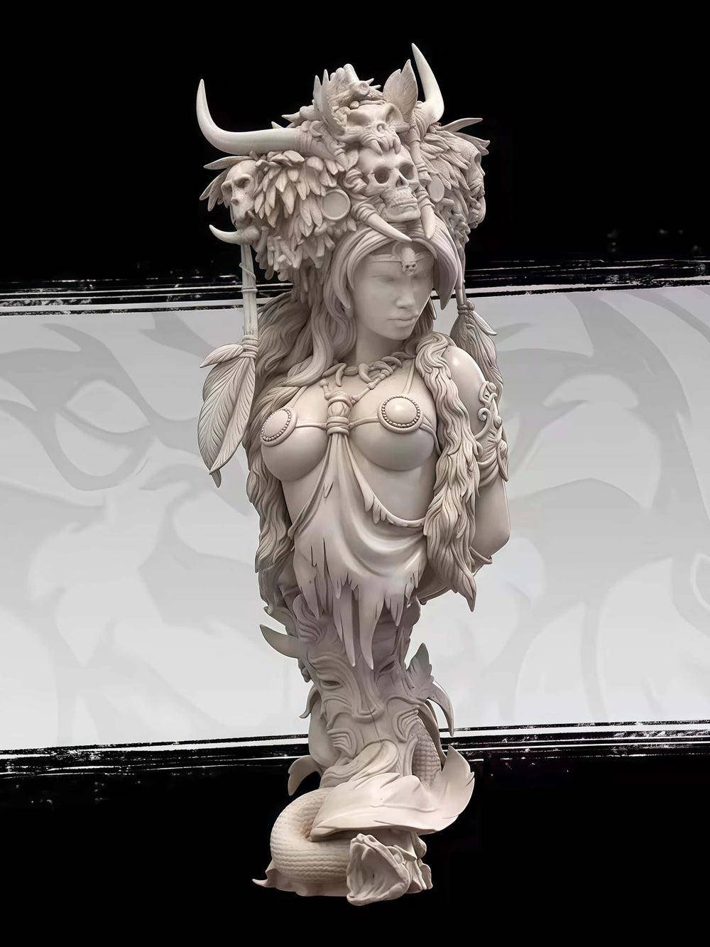 1/10 Night Goddess, Resin Model Bust Kit, Fantasy Theme, Unassembled and Unpainted