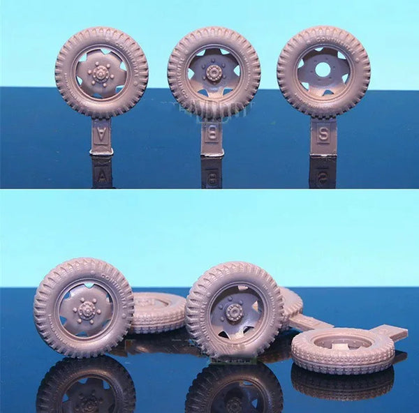 1/35 WWII German Steyr 1500A Wheels, Resin Model Accessory Kit, Unpainted