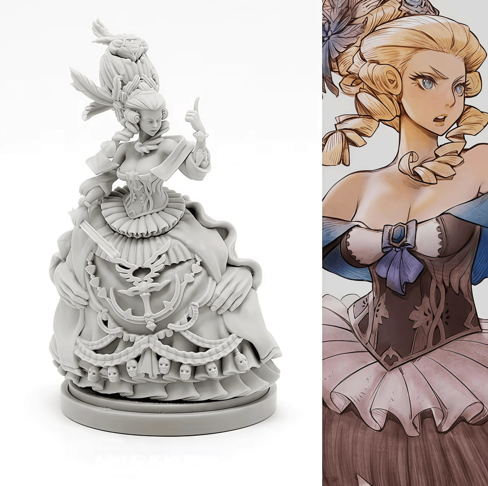 38mm Female with Cherub, Resin Model Figure Kit, Fantasy Theme, Unassembled and Unpainted