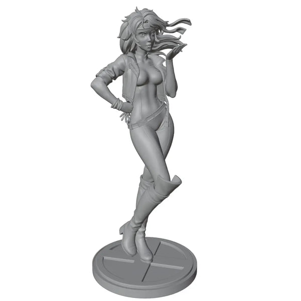 1/24 Comic Book Style Female Character, Resin Model Bust Kit, Anime Theme, Unassembled and Unpainted