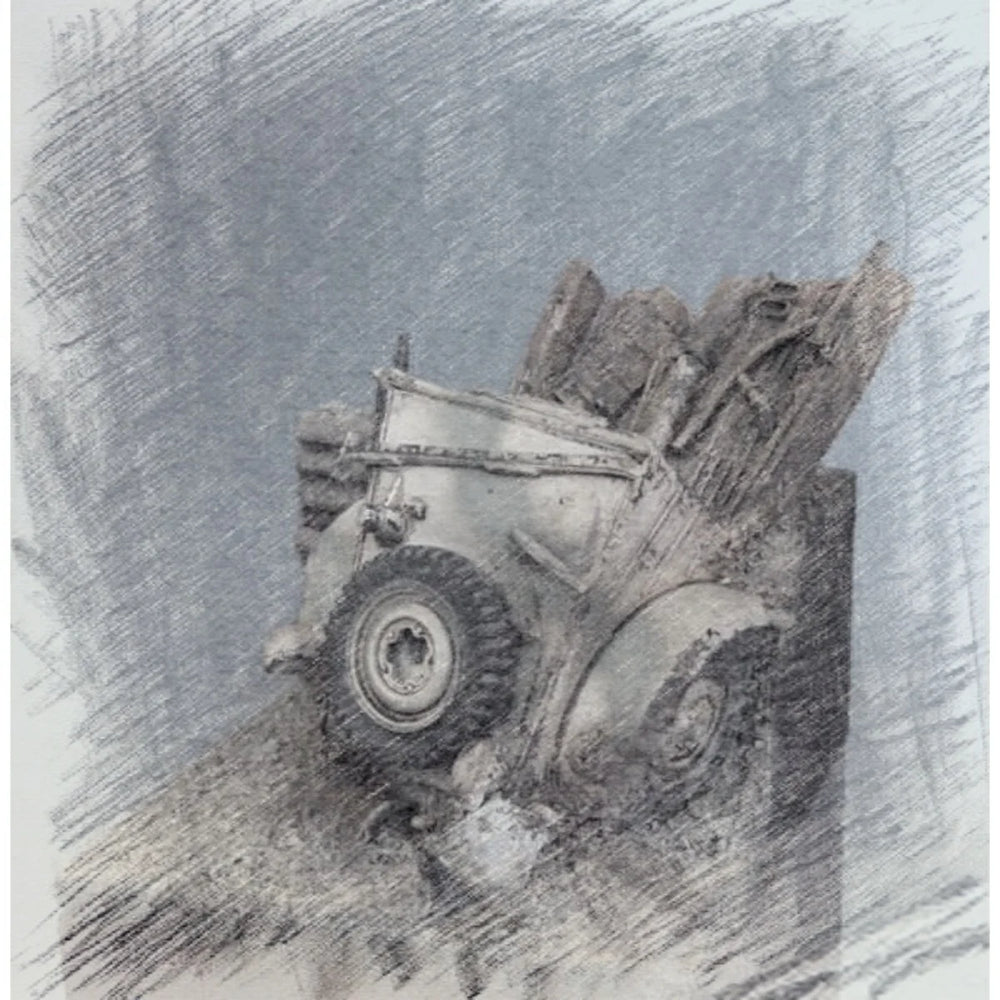 1/35 WWII Tank Wreck, Resin Model Vehicle Kit, Unassembled and Unpainted