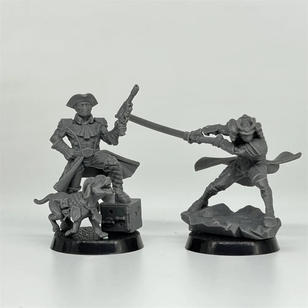 30mm Jester Warriors, 10 Figures, Resin Model Figure Kit, Fantasy Theme, Unassembled and Unpainted