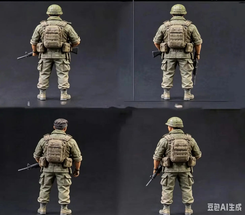 1/35 Modern Infantry Squad with Commander, 4 Figures, Resin Model Figure Kit, Unassembled and Unpainted