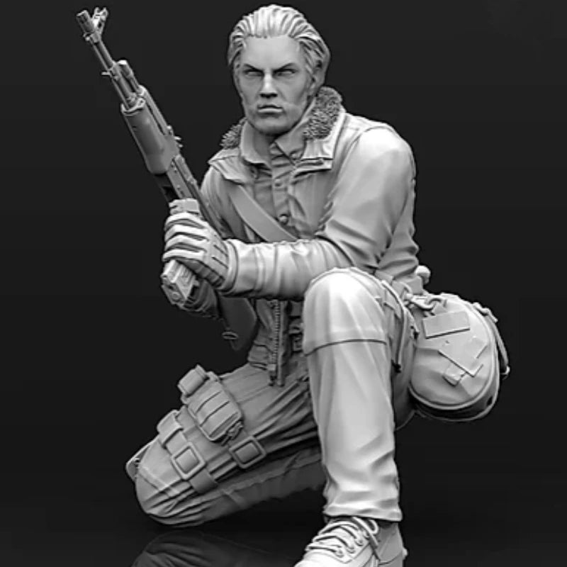 1/35 Modern Operator with Plate Carrier and Rifle, Resin Model Figure Kit, Unassembled and Unpainted