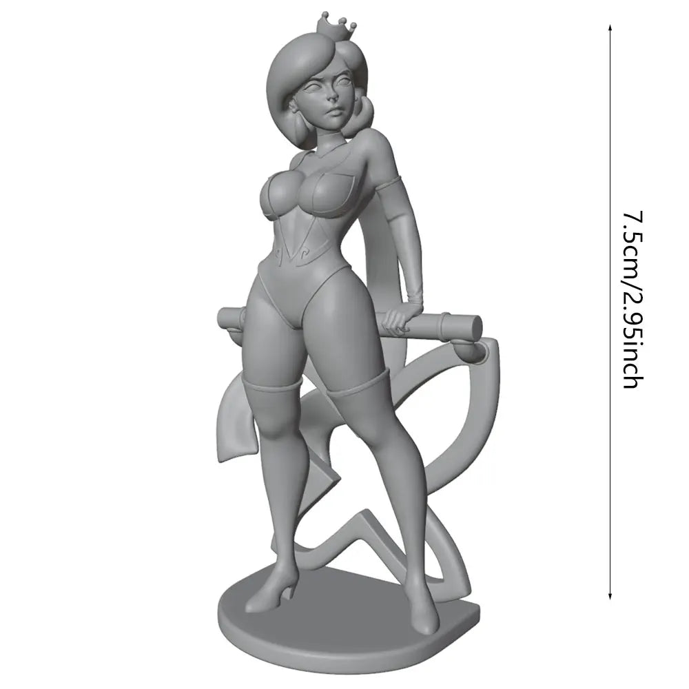 75mm Crowned Sorceress with Serpent Staff, Resin Model Figure Kit, Fantasy Theme, Unassembled and Unpainted