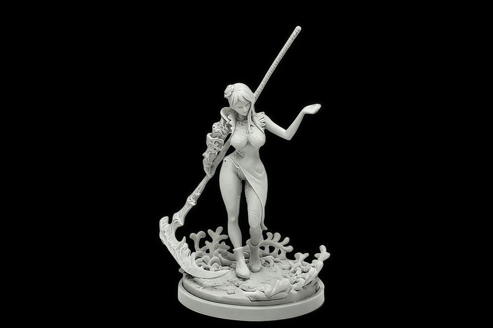 40mm Female Character, Resin Model Figure Kit, Fantasy Theme, Unassembled and Unpainted
