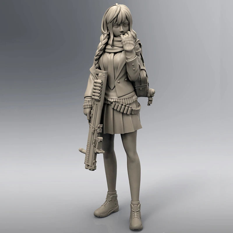 1/35 Tactical Soldier Girl, Resin Model Figure Kit, Anime Theme, Unassembled and Unpainted