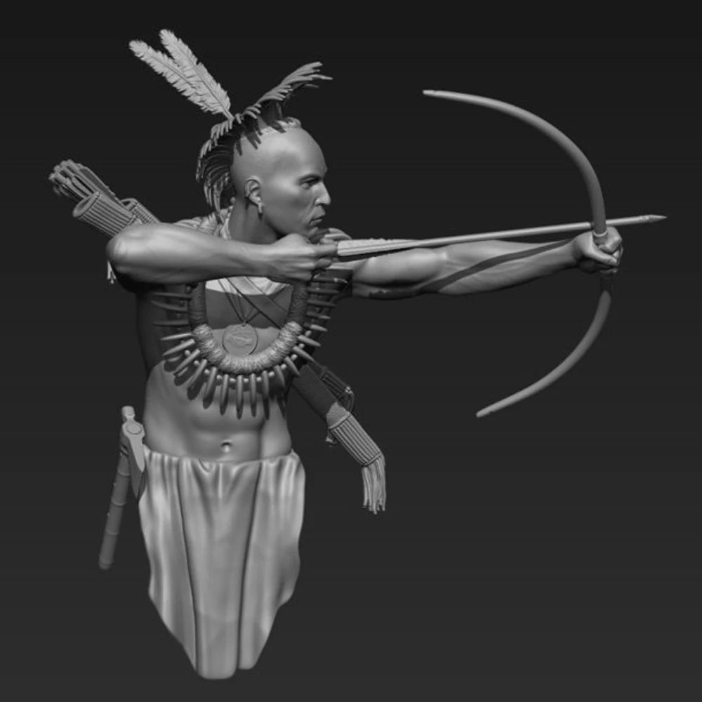 1/10 Pawnee Warrior, Resin Model Bust Kit, Military Theme, Unassembled and Unpainted