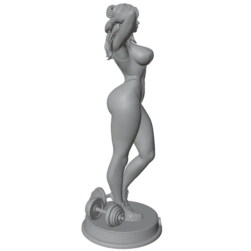 1/24 Athletic Woman in Power Pose, Resin Model Figure Kit, Unassembled and Unpainted