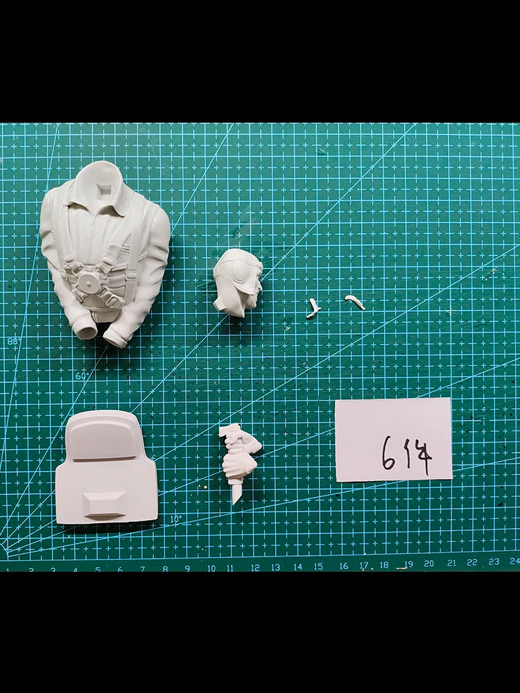 1/10 WWII German Stuka Pilot with Rifle, Resin Model Bust Kit, Unassembled and Unpainted
