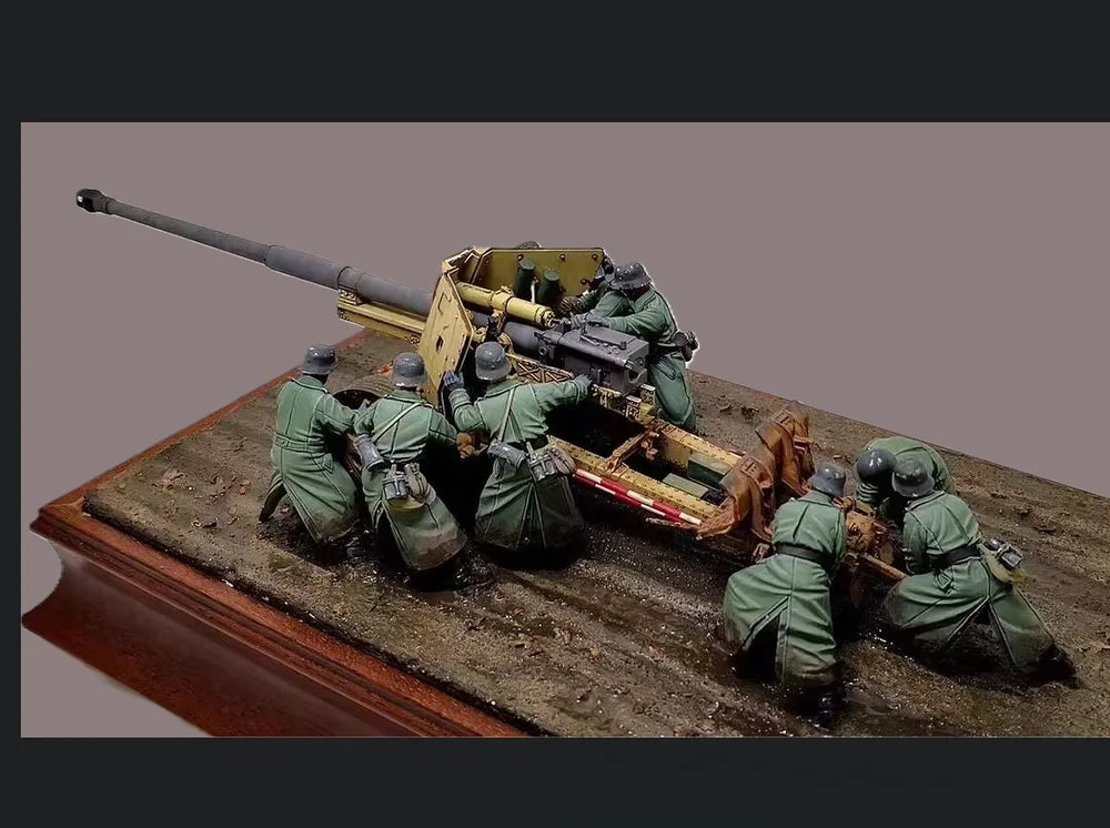 1/35 Cold War Soviet Tank & Infantry, 9 Figures, Resin Model Diorama Kit, Unassembled and Unpainted
