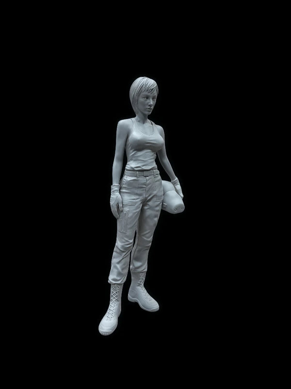 1/20 Modern Female Pilot with Flight Helmet, Resin Model Figure Kit, Unassembled and Unpainted