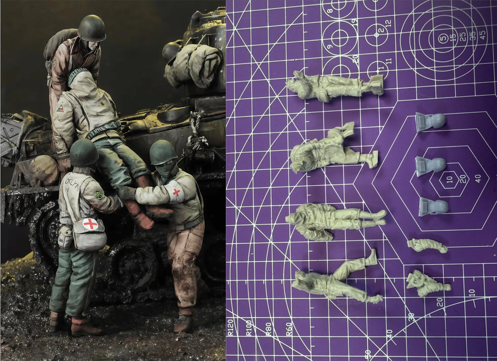 1/35 Modern Rescue Team, 4 Figures, Resin Model Figure Kit, Unassembled and Unpainted
