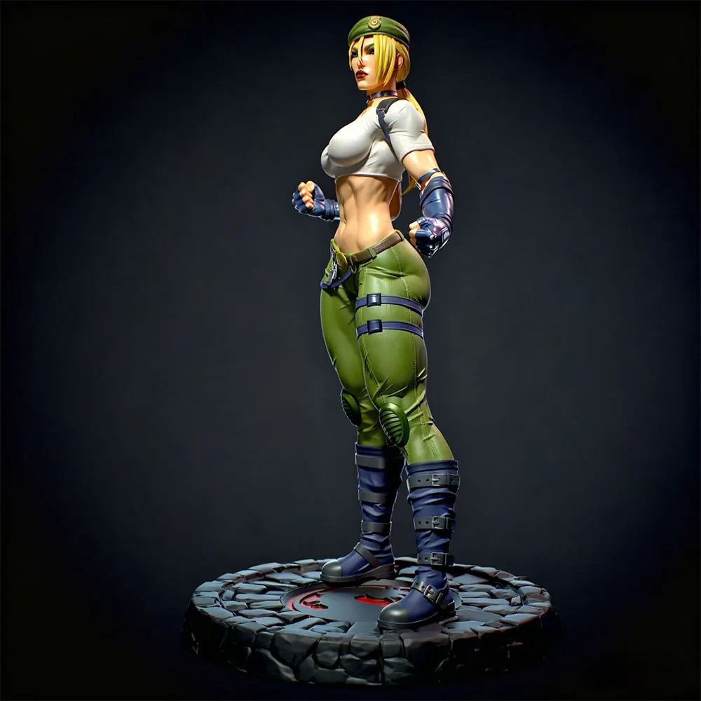 1/24 Blonde Female Sci-Fi Commando with Blaster, Resin Model Figure Kit, Unassembled and Unpainted