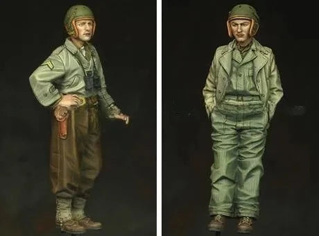 1/35 WWII US Army Tank Crew Soldier, Resin Model Figure Kit, Unassembled and Unpainted