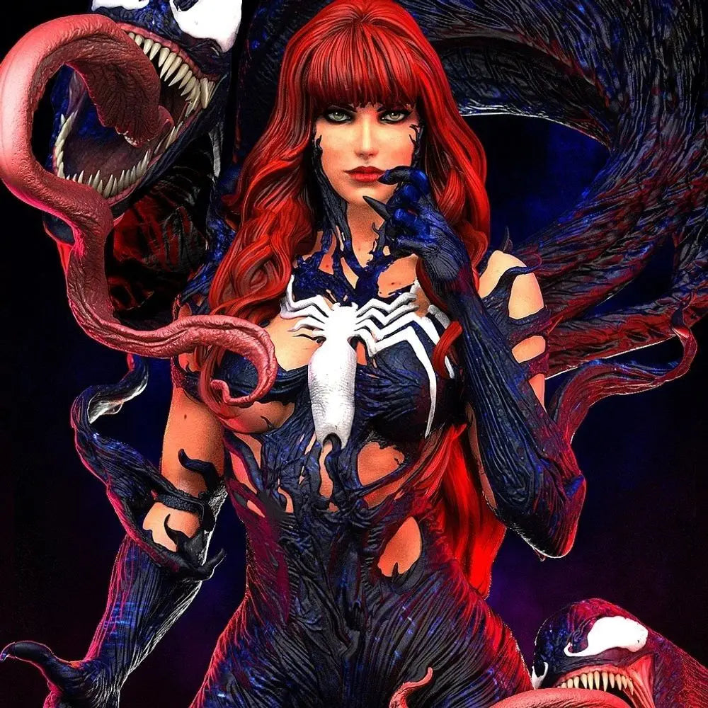 75mm Dark Fantasy Female with Symbiote, Resin Model Figure Kit, Fantasy Theme, Unassembled and Unpainted