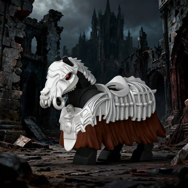 Medieval Skeleton Knight & Horse, 2 Figures, Resin Model Figure Kit, Unassembled and Unpainted
