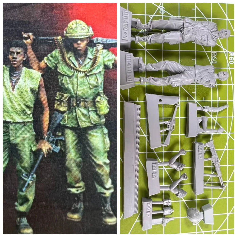 1/35 Vietnam War Jungle Soldiers, 2 Figures, Resin Model Figure Kit, Unassembled and Unpainted