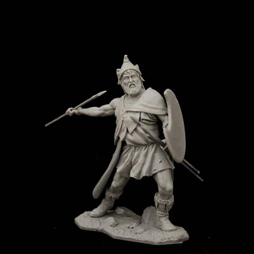 1/24 Medieval Norse Warrior with Horned Helmet and Axe, Resin Model Figure Kit, Unassembled and Unpainted