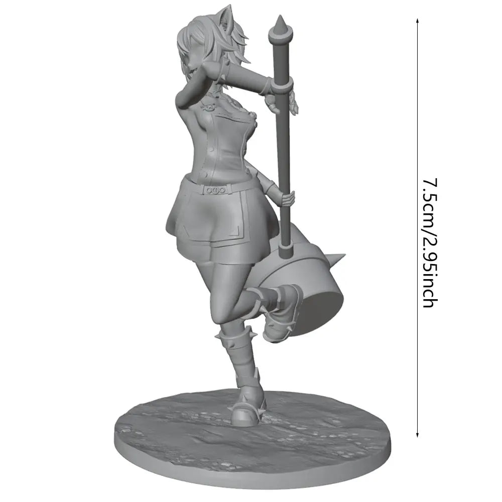 75mm 75mm Chibi Girl, Resin Model Figure Kit, Anime Theme, Unassembled and Unpainted