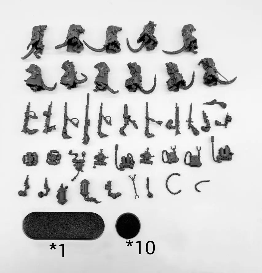28mm Grimdark Horned Demons, 10 Figures, Resin Model Figure Kit, Fantasy Theme, Unassembled and Unpainted