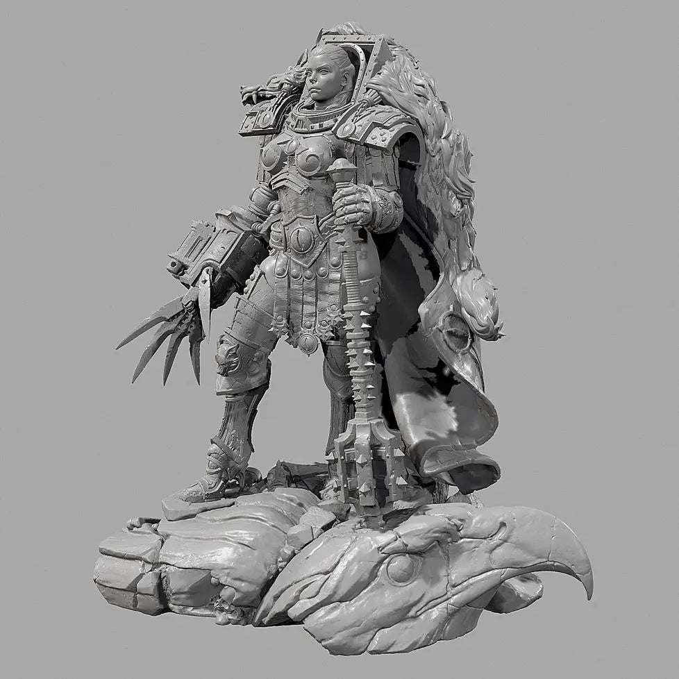 75mm Dragon Warrior, Resin Model Figure Kit, Fantasy Theme, Unassembled and Unpainted