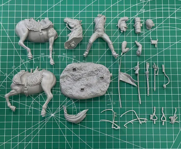 1/24 Medieval Cavalry Knights, 3 Figures, Resin Model Figure Kit, Unassembled and Unpainted