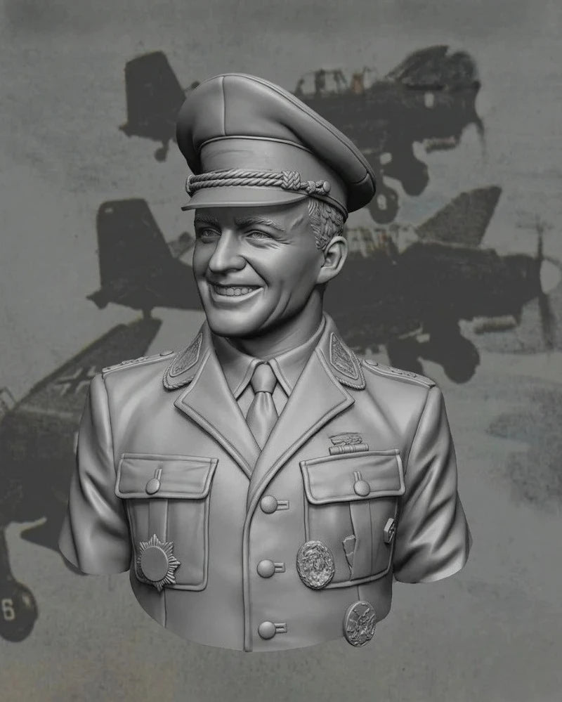 1/10 WWII Dive Bomber Pilot, Resin Model Bust Kit, Unassembled and Unpainted