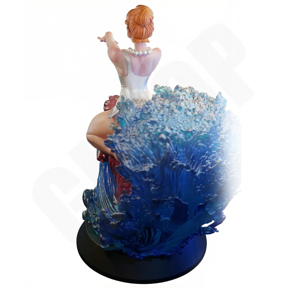 1/24 Woman Riding Crocodile, Resin Model Figure Kit, Unassembled and Unpainted