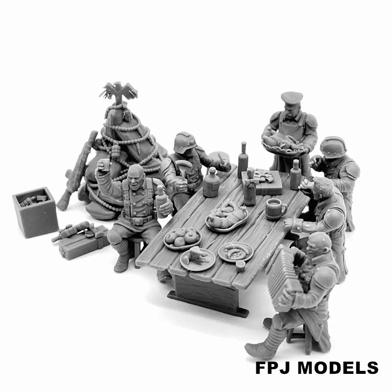 28mm Grim Guard Holiday Feast, 24 Figures, Resin Model Figure Kit, Fantasy Theme, Unassembled and Unpainted
