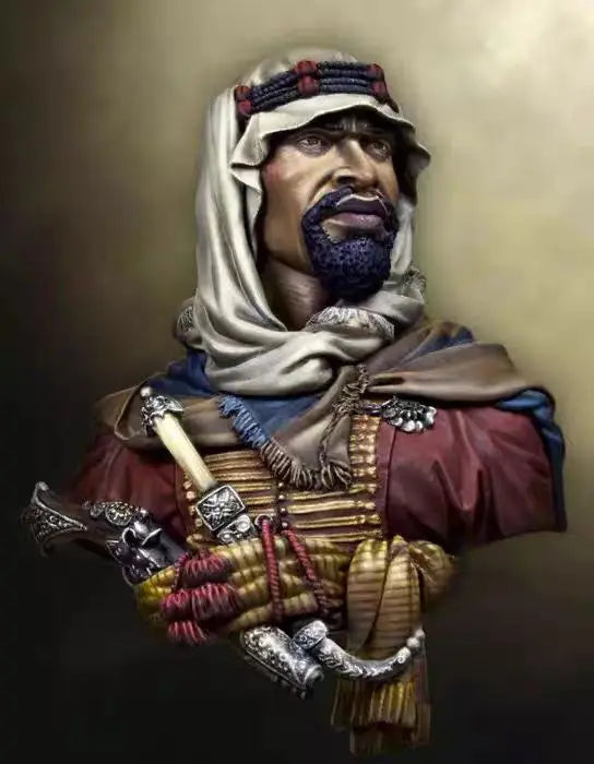 1/10 Medieval Ottoman Military Leader, Resin Model Bust Kit, Unassembled and Unpainted