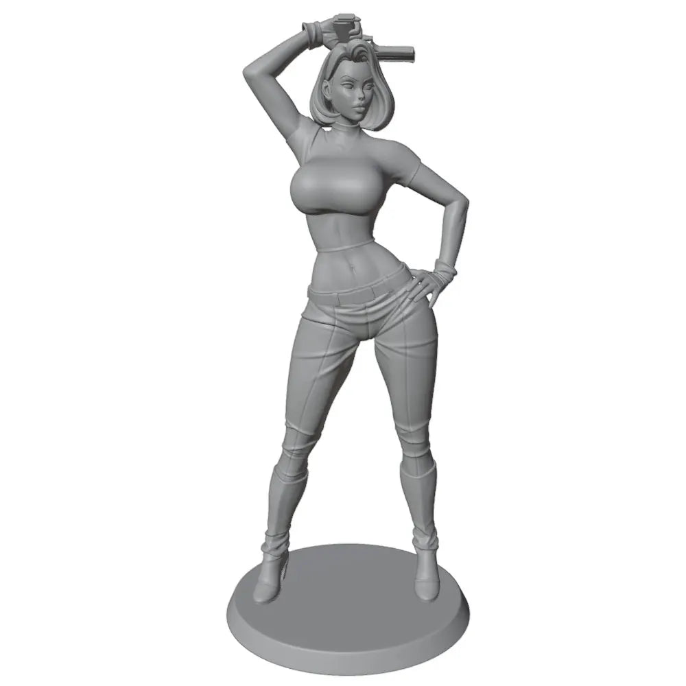1/24 Female Tactical Operator with Rifle, Resin Model Figure Kit, Unassembled and Unpainted