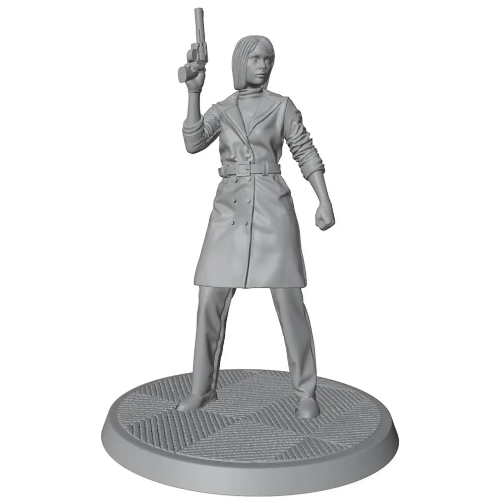 75mm Modern Female Tactical Operator with Raised Rifle, Resin Model Figure Kit, Unassembled and Unpainted